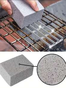 3PCS Pumice Material Heat Resistant Handle Cuttable Multi Purpose Degreasing Natural Gray Barbecue Cleaning Brick For BBQ Grill Swimming Pool Sink Stove Cookware Tableware Kitchen Bathroom Home Goods - multicolor - View 3
