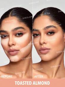 SHEGLAM Polvos Fijadores Para Rostro Y Contorno De Ojos Listos Para Usar En Un Instante Duo-Toasted Almond Polvos Fijadores Sueltos Iluminadores 2 En 1 Polvos Mate Sin Poros A Prueba De Agua Maquillaje Facial Powder - Toasted Almond - Ver 3