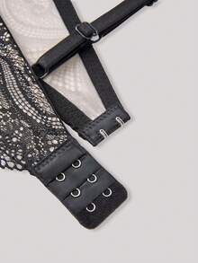 Hourtrue Bra underwire renda kerang - Hitam - View 4