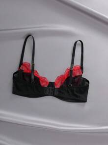 EmpressEnvy Sujetador con aro y efecto push-up con patchwork de encaje en color de contraste - Multicolor - Ver 7