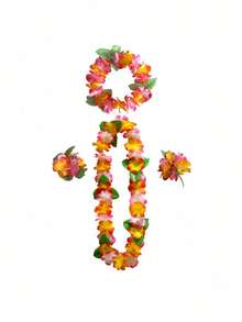 1PC Artificial Silk Flower Wreath Set Floral Headband Bracelet Set Beach Party Dance Performance Stage Show Props Hawaiian Summer Decor Boho Theme Event Holiday Gift Trending Now - View 2