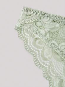 Hourtrue Lace Lingerie Set (With Underwire, Triangle Panty)For Summerfor Summer - Olive Green - View 11