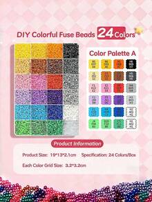DIY Perler 珠子補充包，264 色全色調，2.6mm 珠子，批發裝盒 - 拼豆補充包 - 查看 7