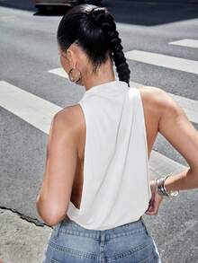 Denimoi Women's Solid Color Casual Versatile Everyday Top - White - View 4