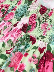 Franclia 大尺碼女款時尚夏季碎花洋裝與雪紡開襟衫優雅兩件組 - 彩色 - 查看 7