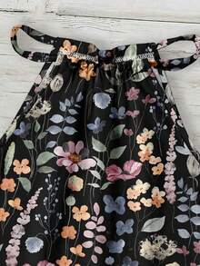 SHEIN LUNE Women's All-Over Floral Print Sleeveless Versatile Tank Top Suitable For Spring And Summer Vacation Black Floral Tropical - Multicolor - View 4