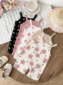 Baby Girl Casual Camisole Romper Suitable For Spring And Summer - Multicolor - View 3