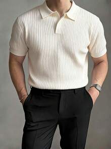 DAZY Men Ribbed Knit Top - White - View 8