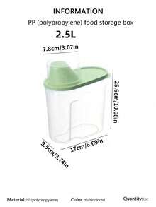 模块化食品储藏室收纳罐 - 多种颜色可选，密封容器，带内置勺子，可用于存放面粉/香料/零食（单个装） - 彩色 - 查看 7