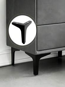 Kaki Sofa Pengganti DIY Bentuk Segitiga Modern Hitam Tugas Berat dari Logam untuk Furnitur, Kursi, Kabinet, dan Kursi Panjang, Dapat Diatur, dan Dilengkapi Tutup Sekrup. - Hitam - View 5