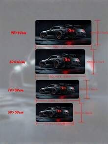 1 XXL Alas Mouse Karet Anti Selip Permukaan Lembut Desain Mobil Sport Jepang untuk Meja Komputer Gaming Kantor Alas Mouse Ekstra Besar Hadiah untuk Pria Pecinta Mobil Aksesori Meja Gamer Populer - hitam - View 3