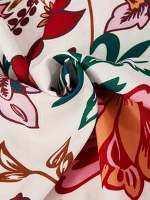 Tween Girl Red Floral Spaghetti Strap Homecoming Dress US Fall Style Fall Outfits Fall Dress - Multicolor - View 4