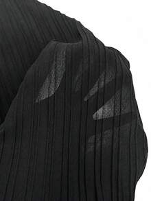 Ceyna Plus Size Women's Textured Knotted Hem Capri Pants For Summer - Black - View 7