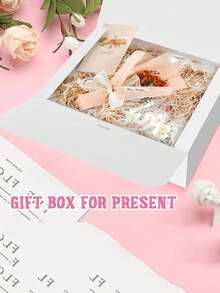 10PCS Multiple Sizes Sturdy Cardboard Gift Box With Lid And Ribbon Reusable Stackable Lightweight Decorative Storage White Black Pink Brown Gift Box For Bridesmaid Proposal Wedding Birthday Shower Party Valentine Day Packaging DIY Making - View 12