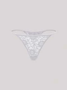 Hourtrue 3pcs/Set Women's Low Waist Sexy Lace Thong Panties, Floral Pattern Sexy Lingerie - Multicolor - View 3