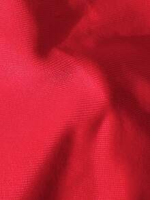 Swim Vcay Women's Spring/Summer Solid Color Halter Neck Metal Decor Bikini Top - Red - View 5