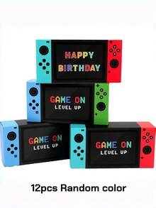 Video Game Themed Party Gift Boxes Empty Kraft Paper Box Set For Gamer Birthday Candy Snack Holders DIY Fillable Favor Containers For Gaming Party Decorations Christmas Easter Halloween Supply - multicolor - View 9