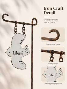 Haus Hana Courtyard Pigeon Flower Decoration, Japanese Style Iron Flower Garden Balcony Ornaments, Grocery Decoration Succulent Pot Flowerpot Metal Decoration Inserts, Multi Style Courtyard Decoration Inserts For Lighthouses, Outdoor Courtyard Label Stakes. - multicolor - View 7