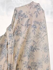 CottageSlumber Floral Print Crepe Long Sleeve Plus Size Nightgown - Apricot - View 9