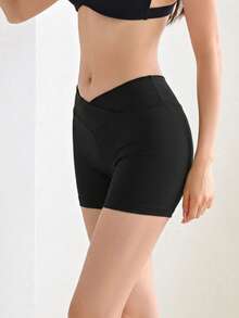 DAZY Solid Color Short Micro-Shaping Women's Summer Outfit Inner Layer Body-Shaping Bottoms - Black - View 4