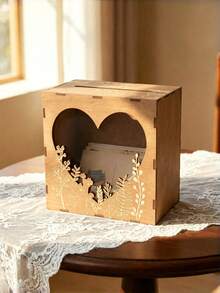 Cirelle Wedding Memory Box & Card Storage - Wooden Guest Book Alternative To Store Cards & Preserve Wedding Wishes, Memorize Keepsake Centerpiece - Multicolor - View 4