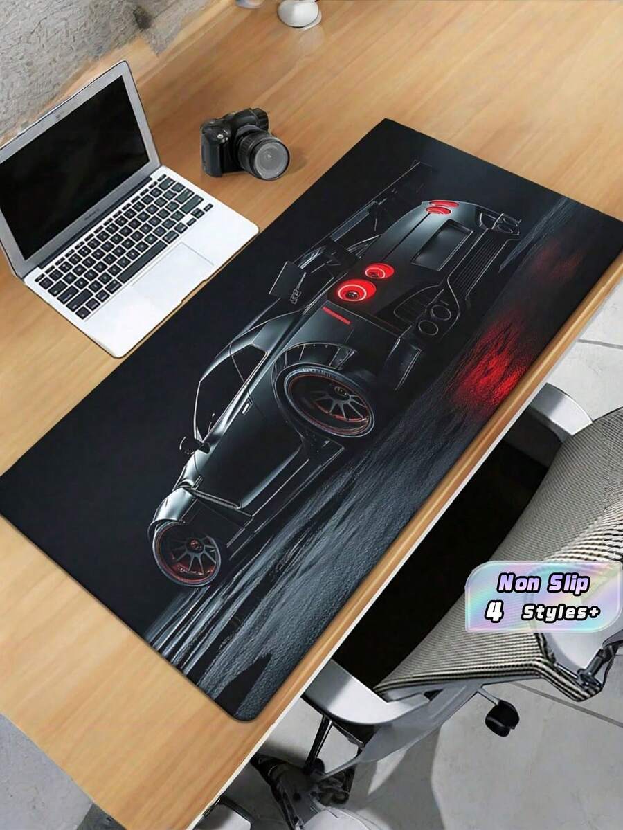 1 XXL Alas Mouse Karet Anti Selip Permukaan Lembut Desain Mobil Sport Jepang untuk Meja Komputer Gaming Kantor Alas Mouse Ekstra Besar Hadiah untuk Pria Pecinta Mobil Aksesori Meja Gamer Populer - hitam - View 1