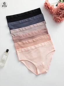 SHEIN 6件裝舒適女款無痕三角內褲 - 彩色 - 查看 1