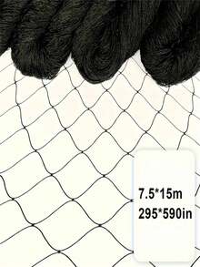 1PC 7.5m X 15m Heavy Duty Durable PVC Black Mesh Anti Bird Deer Squirrel Protection Netting Reusable Outdoor Garden Animal Enclosure Plant Vegetable Poultry Pen Net Cover Year Round Farm Home Security Accessories Must Haves - Black - View 5