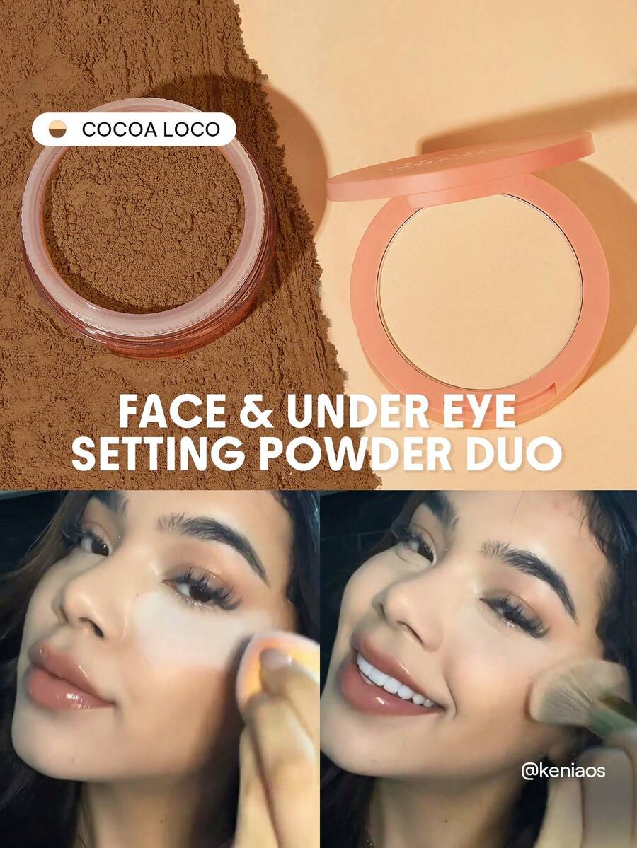 SHEGLAM Insta-Ready 臉部及眼下定妝蜜粉雙頭-Cocoa Loco 品牌美妝化妝品 適合女士與女孩 - Cocoa Loco - 查看 1