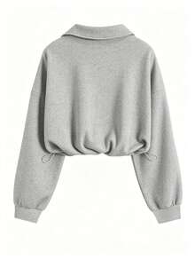 Airaco American Retro Half-Zip Niche Sweatshirt - Grey - View 3