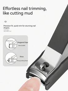 1PC Splash-Proof Nail Clipper Set - Splash-Proof Nail Clipper + Straight Nail Clipper + Angled Nail Clipper + Ear Spoon, Meets Daily Hand Care Needs, Comes With Portable Travel Storage Case, A Great Gift For Family And Friends - Multicolor - View 3