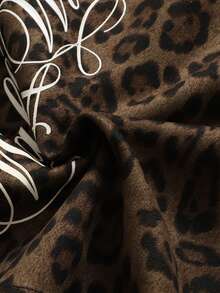 ROMWE MEN Men's Leopard Print Pattern Loose Shorts Street Retro - Brown - View 6