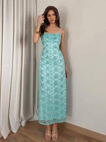 Glamine 新款性感浅蓝色吊带连衣裙，优雅女士服装，适合狂欢节、度假、女士度假装扮、夏季服装 - 水藍色 - 查看 3
