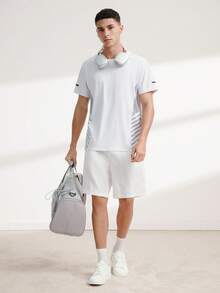Driftmere 男友风男士夏季速干宽领运动跑步T恤，冰丝面料，宽松版型，白色 - 白色 - 查看 9