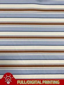 SHEIN Women's Striped Contrast Button Half Placket Fitted T-Shirt - Multicolor - View 3