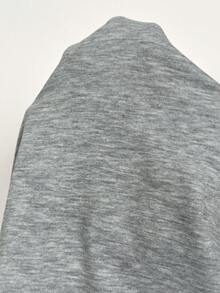 SHEIN Maternity Solid Color Asymmetric Shoulder Eyelet Button Decor Casual Versatile Long Sleeve Sweatshirt Going Out Casual Winter - Grey - View 8