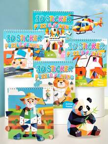 POKOJA LAND Interactive 3D Puffy Sticker Dress-Up Craft Kit, 2-In-1 Puzzle And Creative Decoration Activity For Kids, Fine Motor Skill Development Toy - Multicolor - View 2