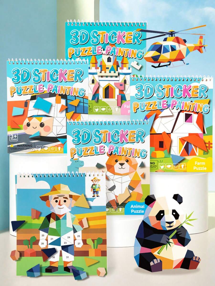 POKOJA LAND Interactive 3D Puffy Sticker Dress-Up Craft Kit, 2-In-1 Puzzle And Creative Decoration Activity For Kids, Fine Motor Skill Development Toy