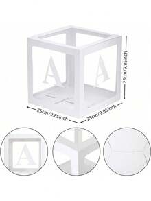 3PCS Gold-Colored Clear Plastic Balloon Boxes, Suitable For Party Decorations, Birthday Parties, Bridal Showers, Gender Reveal Parties, Engagements, Anniversaries, Weddings, Christmas, New Year's, Home Wall Decorations, Photo Props, Etc. - View 5