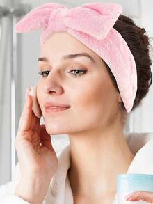 6-Pack Spa Cosmetic & Face-Washing Microfiber Bow Hairbands - Soft And Comfortable Face-Washing Hairbands - Pink - View 8