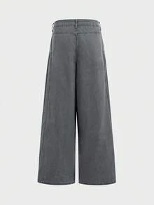 AXEPEAK Quần dài cotton twill giặt mài màu xám phong cách casual sang trọng nhẹ nhàng - Xám - Xem 3