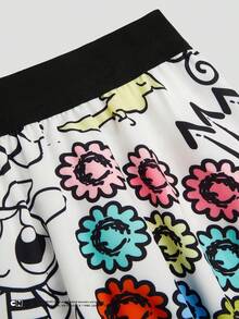 Sweetra THE POWERPUFF GIRLS X SHEIN Plus Size Women's Ultra Loose Casual Cartoon Print A-Line Skirt, American Y2K Hot Girl Style, Suitable For Music Festival / Street / Date - Multicolor - View 6