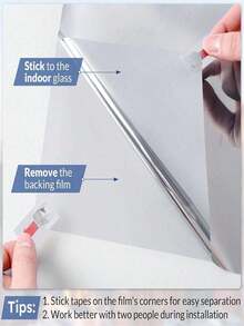 1 Roll One Way Window Film Daytime Privacy Mirror Tint For Home Office Heat Control Sun Blocking Anti UV Reflective Glass Door Covering Sticker Gift Birthday Graduation - multicolor - View 11