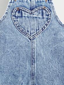 Cozy Pixies Baby Girls Fall Clothes Ruffle Trim Square Neck Bow Front Denim Overall Jumpsuit Without Tee - Light Wash - View 6