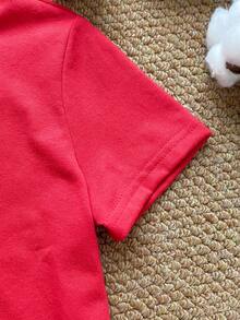 PrepCrw Camisa polo de manga corta con botones parciales, estilo casual y sencillo para niño joven en verano - Rojo - Ver 6