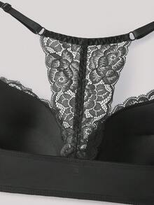 Hourtrue 1pc Front Closure Women's Underwire Brafor Summerfor Summer - Black - View 5
