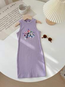 SHEIN 2 piezas Vestidos para niñas jóvenes - Multicolor - Ver 5
