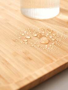1pc Round Bamboo Food Tray, Simple Tray For Home,Kitchen,Christmas Gift - Beige - View 4