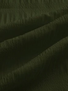 Rusticease 休閒簡約軍綠色女款襯衫，適合夏季 - 軍綠色 - 查看 4