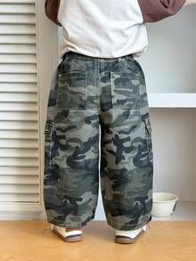 Dazy Kids Infant/Toddler (Boy) Leopard Print Casual Loose Streetwear All-Season Versatile Denim Fall - Army Green - View 2